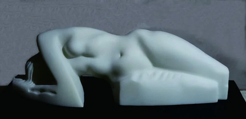 Lying Figure, white marble, 2012